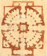 Michelangelo Buonarroti Plan for a Church oil